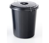 Maya cubo basura con tapa 50 l negro