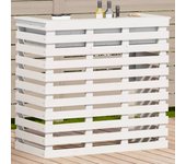 Vidaxl mesa alta de bar de jardín madera pino blanco 113,5x50x103 cm