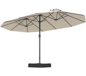 Costway sombrilla grande doble 470 x 285 x 261 cm, parasol terraza exterior con base, sombrilla rectangular con manivela, sombriila jardin terraza ext
