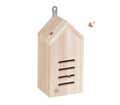 Relaxdays casa para mariquitas, refugio hibernación mariquillas jardín, madera sin tratar, exterior, 25x12x10cm, natural