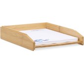 Relaxdays bandeja de correo, apilable, din a4, organizador de escritorio, bambú, 6x25x33 cm, marrón
