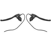1 par de empuñaduras de manillar de palanca de freno trasero de bicicleta eléctrica (totalmente negras)