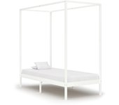 Maison exclusive - cama con dosel sin colchón madera maciza blanco 100x200 cm