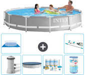 Paquete de piscina - intex - alrededor - 366x366x76 cm + accesorios a2112