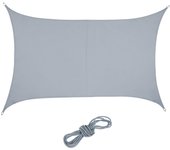 Relaxdays tenda parasole per esterni rettangolare, tessuto pes, anti uv, terrazza e giardino, 3 x 4 m, grigio chiaro, 1 pz