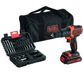 Taladro de impacto 18v en bolsa multiusos con 32 accesorios black+decker bdchd18s32 - incluye 2 baterías