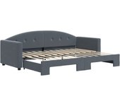 Sofá cama nido terciopelo gris oscuro 80x200 cm
