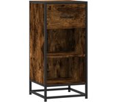Aparador | aparador de comedor | armario de cocina madera ingeniería y metal roble ahumado 35,5x35x76 cm cfw167967