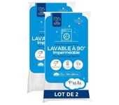 Juego de 2 protectores de colchón para bebé - 70x140 cm - protector de colchón impermeable y microtranspirable - lavable a 90°c - suave y silencioso
