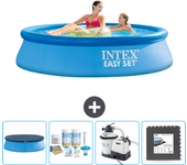 Paquete de piscina - intex - alrededor - 244x244x61 cm + accesorios cb61