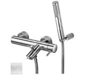 Mezclador exterior de bañera con teleducha blanco mate paffoni serie light lig023bo