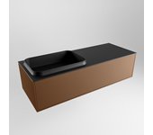 Mondiaz erin 120cm mueble de baño color rust con 1 cajón. con lavabo ridge izquierda 1 orificio color urban