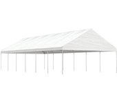 Belvedere con techo blanco 13,38x5,88x3,75 m polietileno