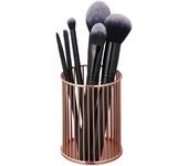 Relaxdays portalápices metal moderno, organizador brochas maquillaje, bote rejilla alambre,10x8cm, cobre