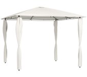 Cenador de jardín con cubiertas de postes crema 3x3x2,6 m 160 g/m² cfw44401