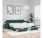 Maison exclusive - sofá cama nido con cajones terciopelo verde oscuro 90x200 cm