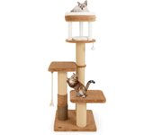 Costway 164 cmárbol para gatos, torre para gatitos con percha acolchonada, cama para gatos desmontable, plataformas de salto, cuerda de sisal, bola co