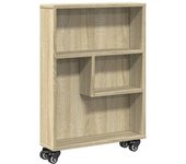 Carrito de almacenaje estrecho madera roble sonoma 48x13x68 cm