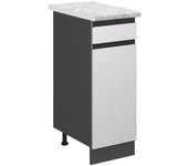 Vicco mueble bajo de cocina r-line, blanco, 30 cm et mármol