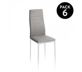 Pack 6 sillas de comedor yuri gris oscuro–blanco 39 x 97 x 38 cm