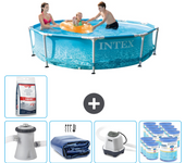 Paquete de piscina - intex - alrededor - 305x305x76 cm + accesorios cb56