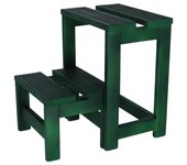 Well home mobiliario & decoración taburete escalera 2 peldaños fabricado en madera, acabado en verde, 32x23x40 cm