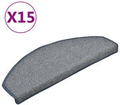 Alfombras de peldaños de escalera 15 uds | alfombras de escalera | tapetes de escalera gris azul 65x24x4 cm cfw310778