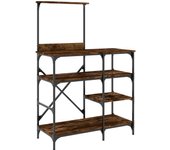 Estantería de cocina madera ingeniería metal roble 90x40x132 cm