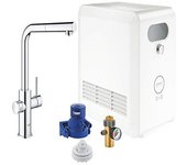 Grohe 31326002 - blue professional kit grifo de cocina de caño en l, agua pura libre de cal con un sabor refrescante