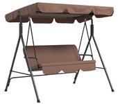 Columpio de jardín para 3 personas con techo ajustable, impermeable, capacidad de carga hasta 200 kg