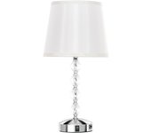 Lámpara de mesa led recargable usb, lámpara de noche de cristal, plata, 23 x 23 x 45 cm