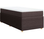 Cama para adulto | cama individual | cama box spring con colchón tela marrón oscuro 90x190 cm cfw82201