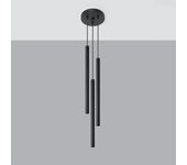 Sollux pastelo - colgante colgante de 3 luces en racimo negro, g9
