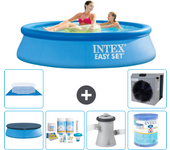 Paquete de piscina - intex - alrededor - 244x244x61 cm + accesorios a406