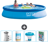 Paquete de piscina - intex - alrededor - 396x396x84 cm + accesorios cb120