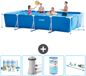 Paquete de piscina - intex - rectángulo - 450x220x84 cm + accesorios a289
