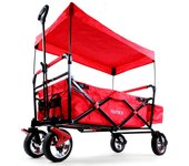 Carrito de playa plegable fuxtec city ct500 protección uv rojo
