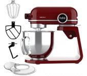 Cecotec batidora amasadora twist&fusion 4500 luxury red. 800 w cuerpo de aluminio fundido motor dc 8 velocidades luz led bol de acero inoxidable