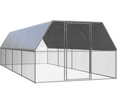 Gallinero exterior 3 x 8 x 2 m techo acero galvanizado resistente al agua 02_0001696