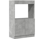 Aparador | aparador de comedor | armario de cocina de madera de ingeniería gris hormigón 63x33x100 cm cfw82960