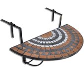 Mesa de balcón colgante mosaico terracota y blanco