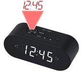 Radio reloj con proyector 180º negro
