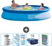 Paquete de piscina - intex - alrededor - 366x366x76 cm + accesorios cb102