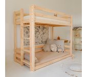 Cama litera 90x190 a ras de suelo con somieres incluidos anaëlle madera