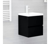 Mueble lavabo con fregadero integrado aglomerado negro