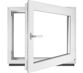 ‎bauplaza - ventana pvc ancho x alto 1000 x 700 mm 100 x 70 cm derecha blanca vidrio transparente - doble cristal oscilobatiente