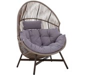 Sillón de jardín egg sobre base de ratán sintético 142 cm beige