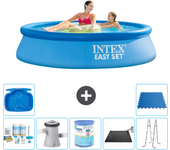 Paquete de piscina - intex - alrededor - 244x244x61 cm + accesorios a419