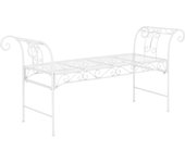 Banco de jardín de metal para exterior vintage 70 x 147 x 46 cm blanco 03_0006443