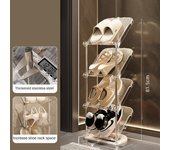 Organizador de zapatos de 4 niveles, zapatero vertical con diseño de entrada inclinada de 45 grados para un fácil acceso